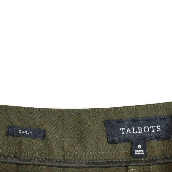 Talbots Womens Career Trouser Pants Olive Green Size 8 Curvy Straight Leg - Picture 4 of 9